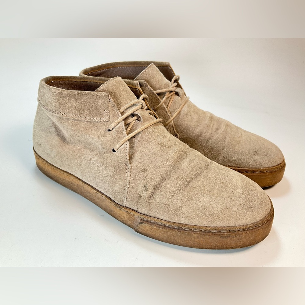 Vince Suede Beige Ankle Chukka Crepe Lace Up Ankle Booties Women’s Size 6